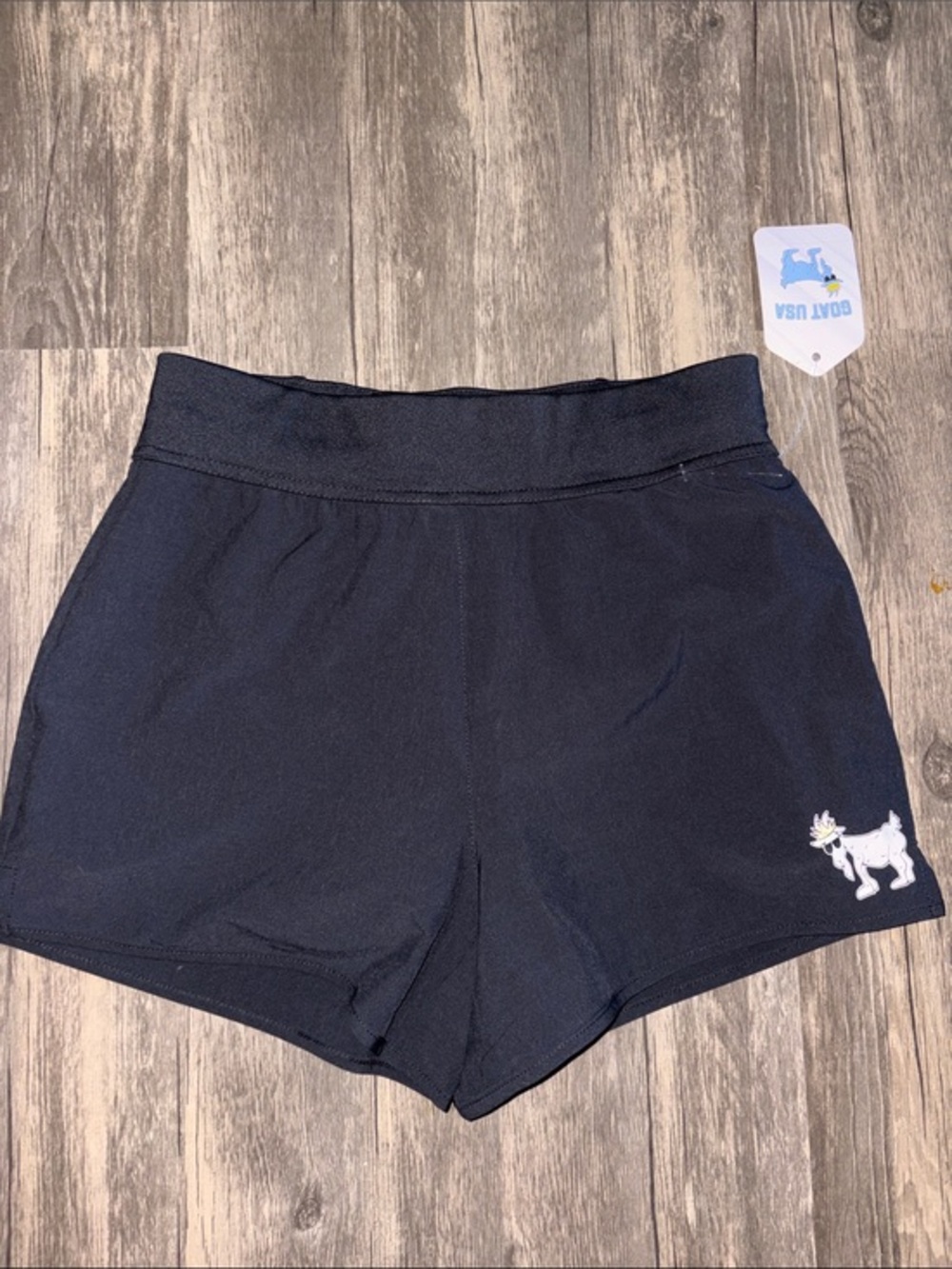 NWT GOAT USA Girls Shorts Youth Large YXL Black Athletic Built-In Liner